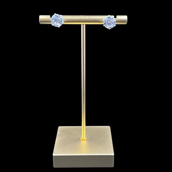 Swarovski Crystal Stud Earrings 8mm Silver Coquette Gift Holiday Glam NWOT - Picture 5 of 7